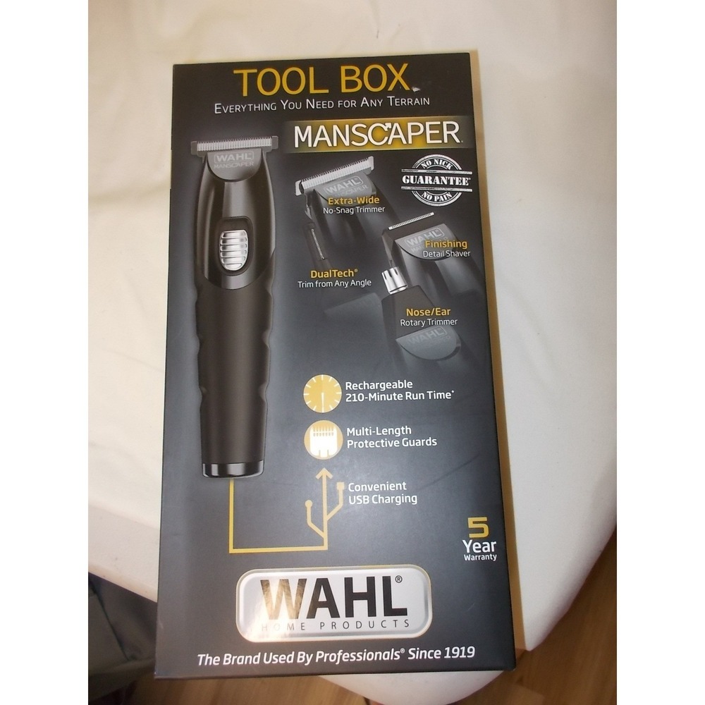 Wahl Manscaper Tool Box Rechargeable Lithium Ion Men Grooming Kit 4 Heads NEW - Picture 3 of 5